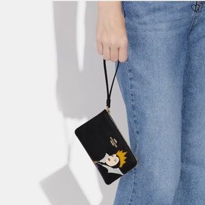 Coach Disney Disney X Coach Corner Zip Wristlet With Evil Queen Motif